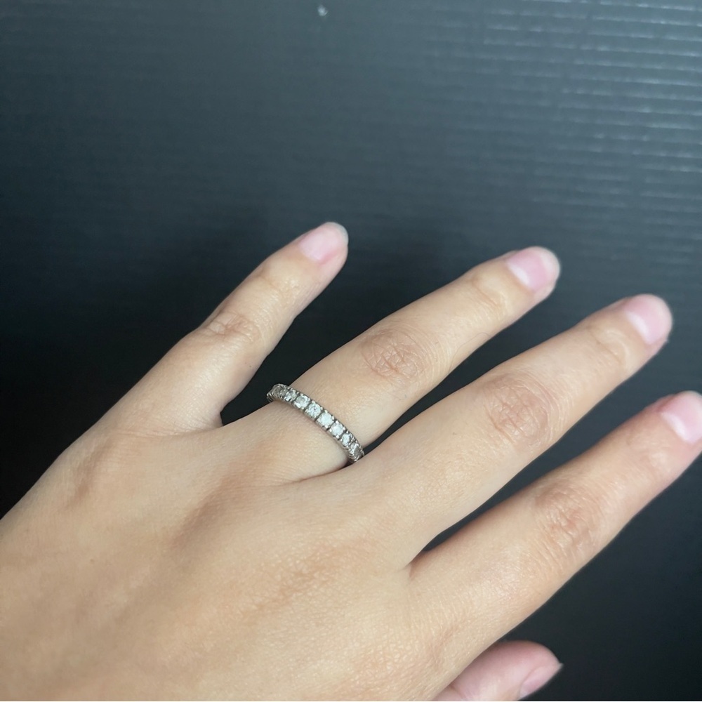Sterling Silver Cz Tennis Ring Size 6 925 Silver Stackable Ring